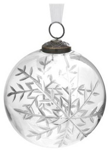 Ornament - Glass Ball with Silver Snowflake