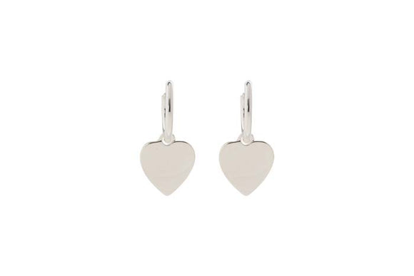 Earrings - Light Burnished Hoop with Heart