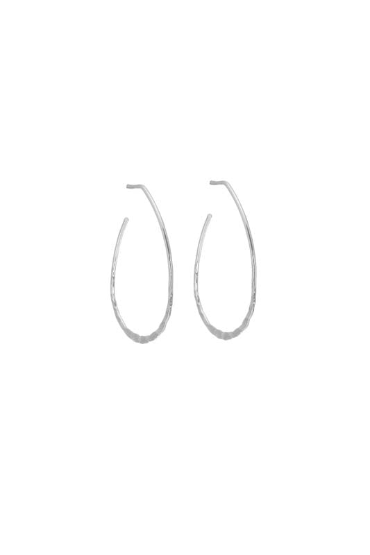 Earrings - Hammered Silver Hoops