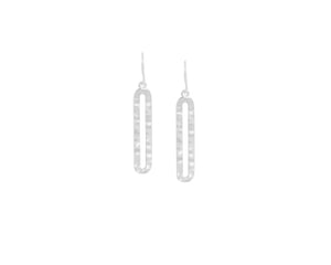 Earrings - Hammered Silver Ovals
