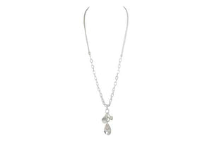 Necklace - Freshwater Pearl & Silver Ovals