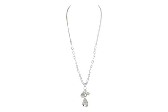 Necklace - Freshwater Pearl & Silver Ovals