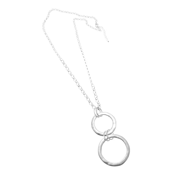 Necklace - Silver Double Circle
