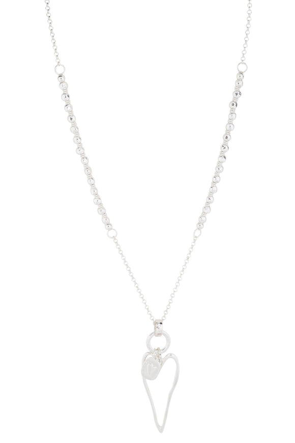 Necklace - Silver Hollow Heart Pendant
