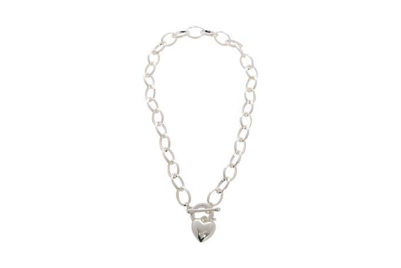 Necklace - Silver Chain with Heart Pendant