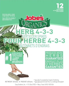 Jobe's Fertilizer Spikes - Herb Organic 4-3-3