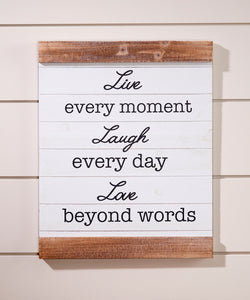 Wall Sign - Live Love Laugh