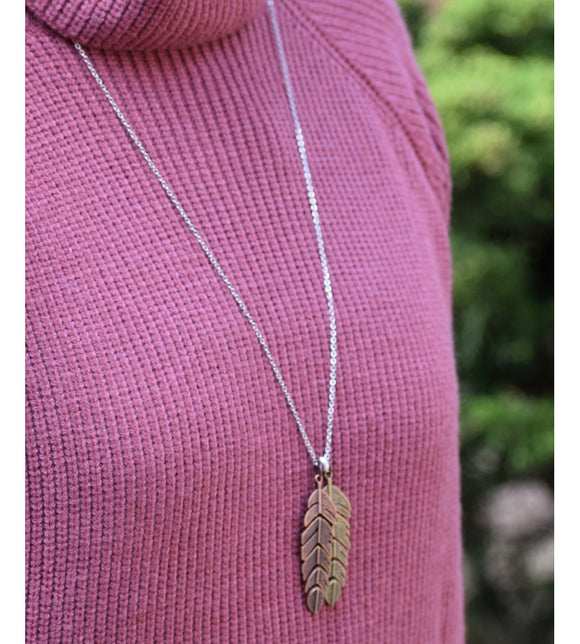 Necklace - Copper and Bronze Feather