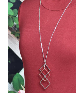 Necklace - Rose Gold & Silver Square