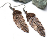 Earrings - Copper Feather