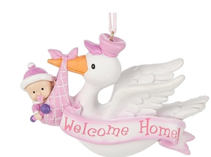 Ornament - Welcome Home Stork Girl