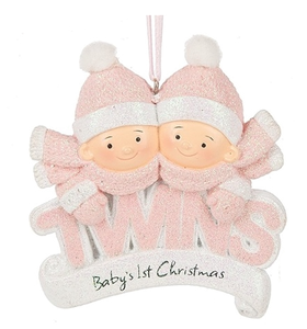 Ornament - Baby's First Christmas Twin Girls