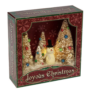 Shadowbox - Snowman and Tree Scene LED