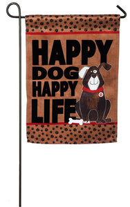 Garden Flag - Happy Dog Happy Life