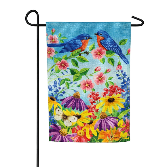 Garden Flag - Bright Blue Birds