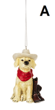 Ornament - Dog Cowboy Hat (Assorted)