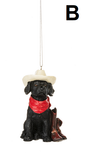 Ornament - Dog Cowboy Hat (Assorted)