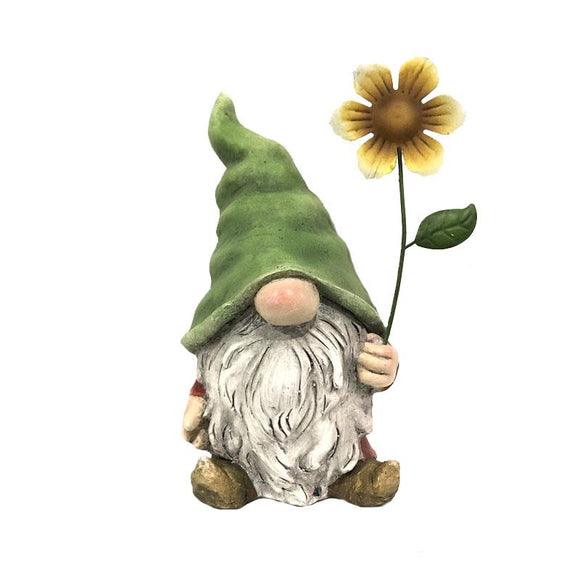 Gnome Statue - With flower