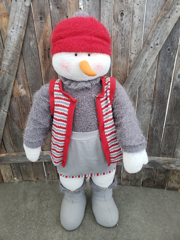 Snowman Standing Girl