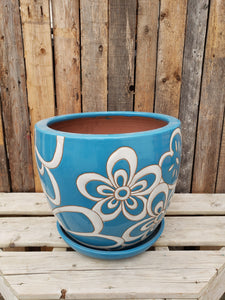 Pot with saucer - Sky Blue (Large)