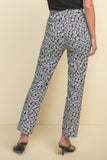 Crop Pant - Navy and White with Circle Print