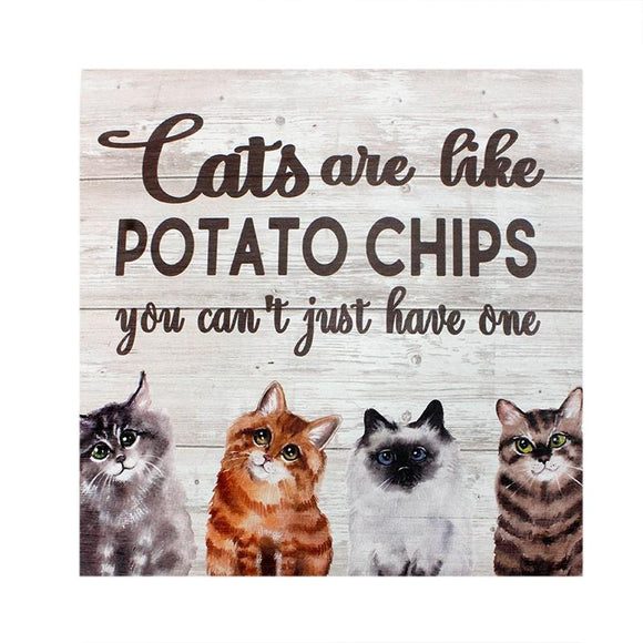 Wall Plaque - Cats Like Potato Chips