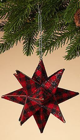 Ornament - Paper Star Plaid (Short)