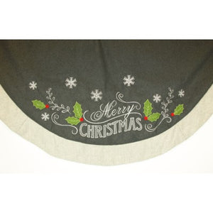 Tree Skirt - Grey Merry Christmas