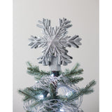 Tree Topper - Silver Glitter Snowflake with LED Projection