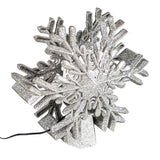 Tree Topper - Silver Glitter Snowflake with LED Projection