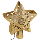 Tree Topper - Gold Glitter Star LED with Projection