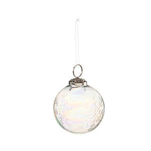 Ornament - Glass Ball with Snowflake Design