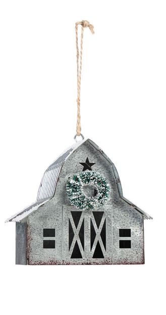 Ornament - Barn (Silver)