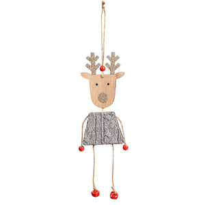 Ornament - Reindeer Wooden (Glittery Antlers)