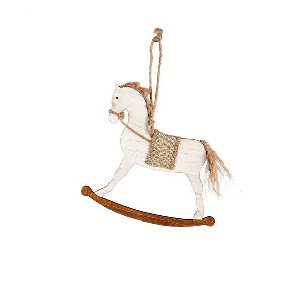 Ornament - Rocking Horse (White)