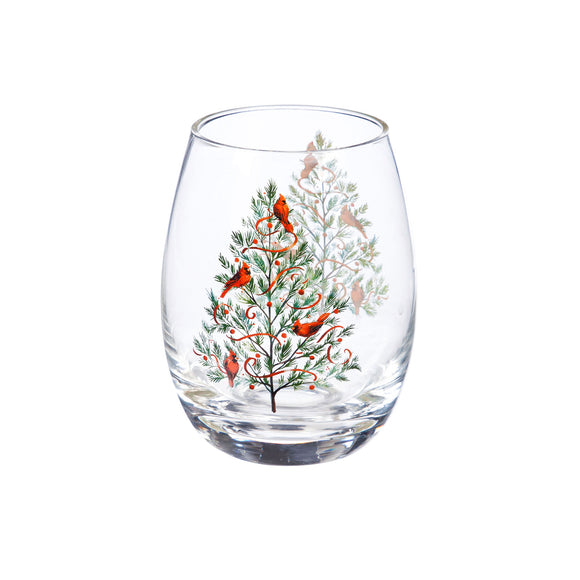 Wine Glass Stemless - Christmas Heritage