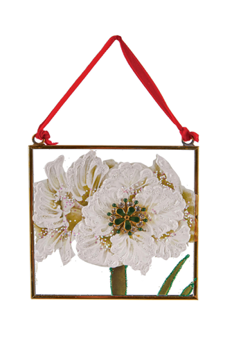 Ornament - White Poinsettia