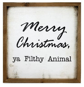 Wall Plaque - Merry Christmas Ya Filthy Animal