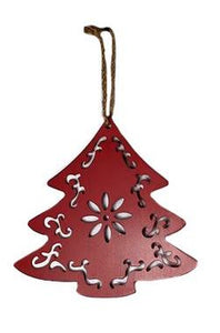 Ornament - Metal Tree (Red)