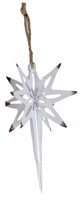 Ornament - Metal Star (White)