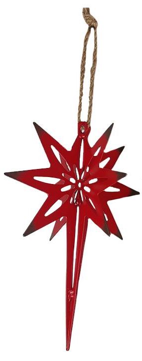 Ornament - Metal Star (Red)