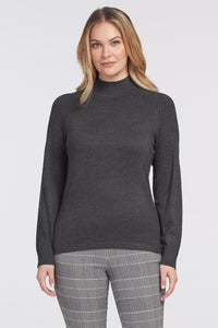 Mock Neck Sweater - Long Sleeve Charcoal