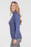 Mock Neck Sweater - Long Sleeve Blue