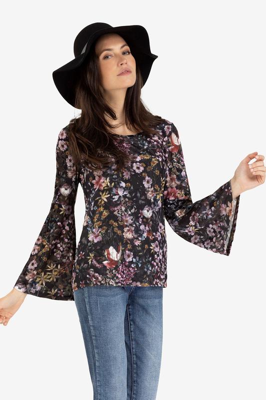 Blouse - Floral Bell Sleeve