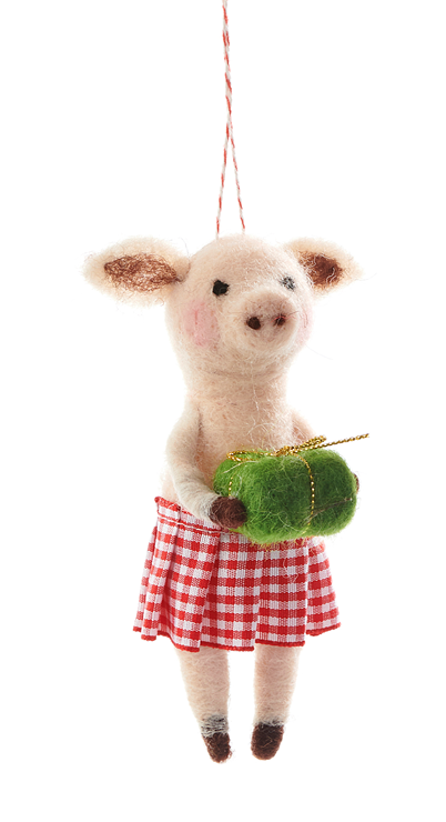 Ornament - Wool Pig (Girl)