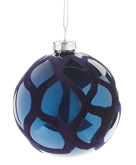 Ornament - Blue Felt Overlay Ball