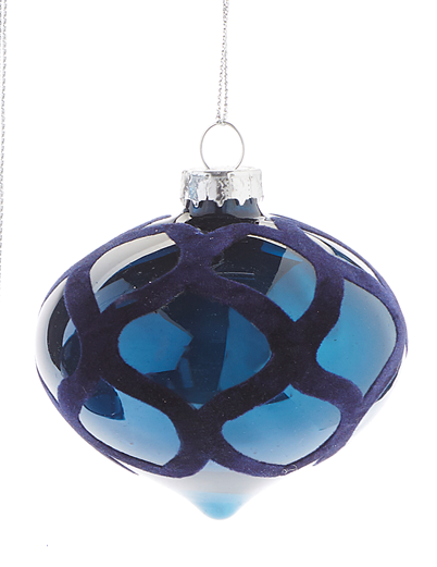 Ornament - Blue Felt Overlay Onion