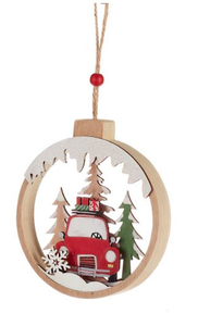 Ornament - Ball Truck with Gifts