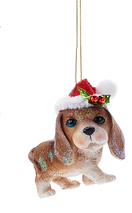 Ornament - Dog with Stocking in Mouth