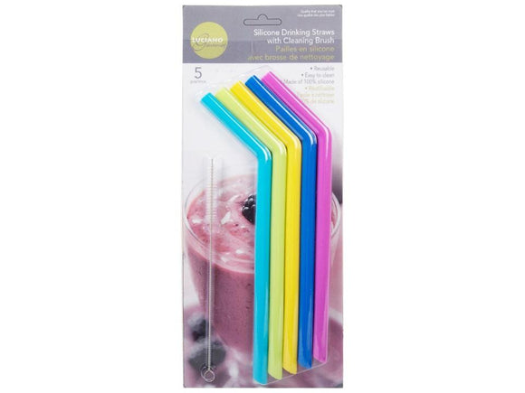 Silicone Straws - With Cleaning Brush